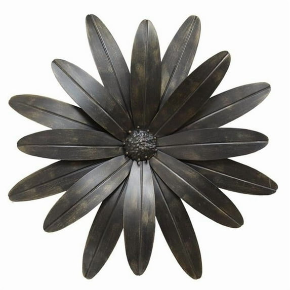Industrial Flower Wall Decor, Black