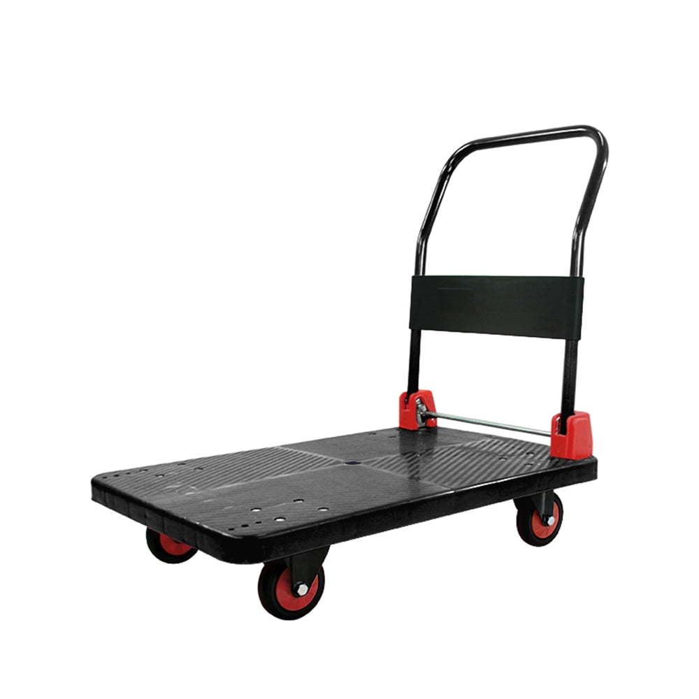 Push Hand Machine Industrial Folding Push Hand Truck on Wheels, Rolling Platform Cart ...