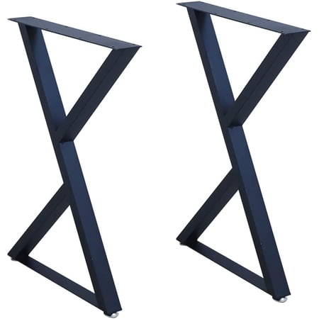 Industrial Furniture Legs 2PCS Modern Metal Table Legs Triangle Shape Heavy Duty DIY Desk Legs Dining Table Legs for Furniture Table Desk Bench H28 x W18, Black