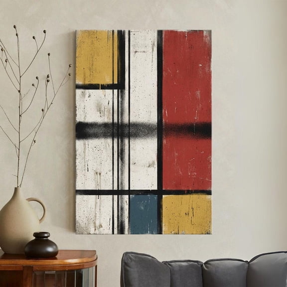 Industrial Geometric Poster, Grunge Urban Street Style Wall Art Print