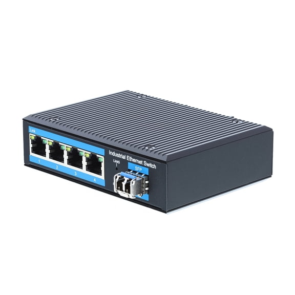 Industrial Gigabit Fiber Media Converter - 1000Base-LX, LC Singlemode, 20km, 1310nm, 4 Port