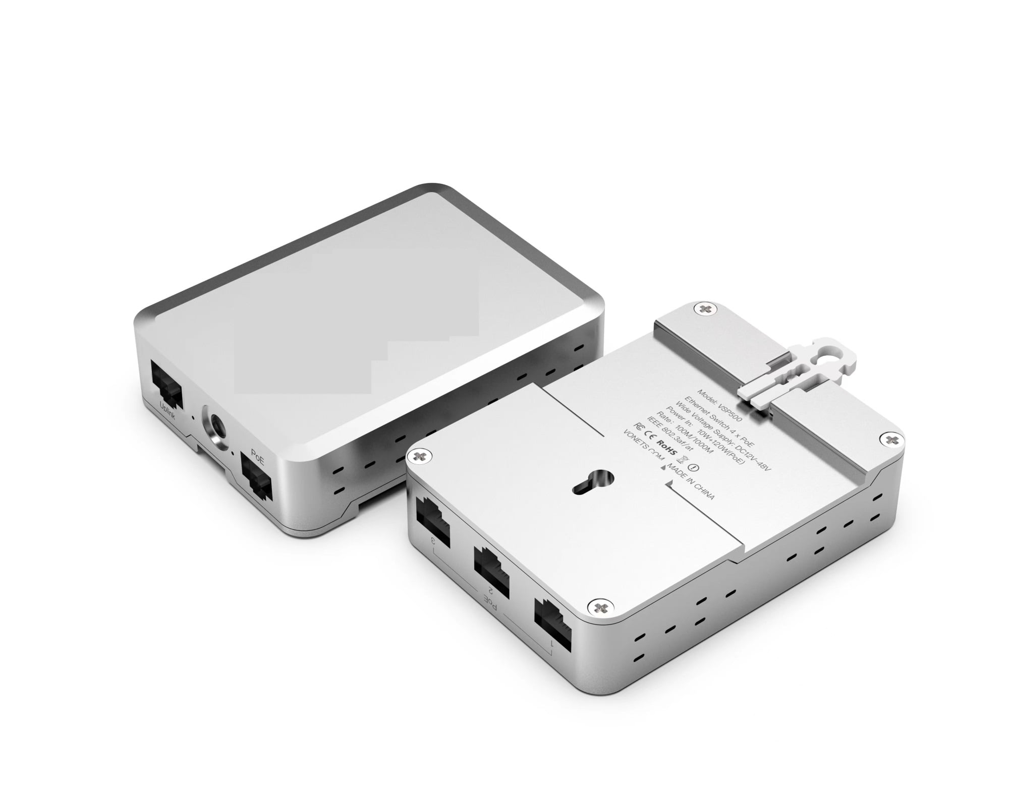 Industrial Gigabit Switch 1000M PoE 5 Port Gigabit Ethernet Network Switch, Ethernet Splitter & Play Metal
