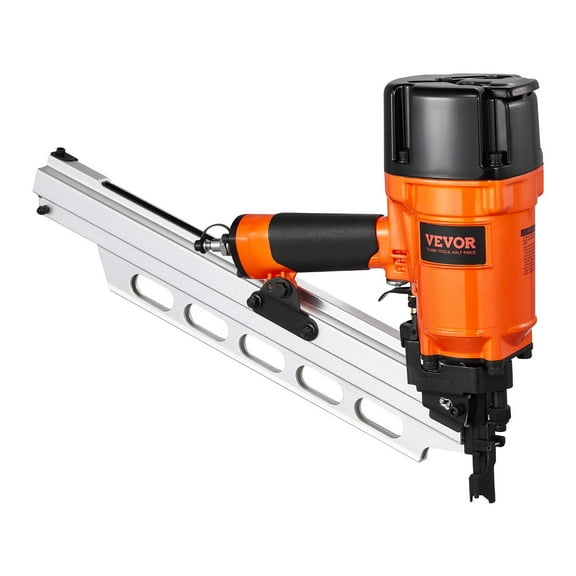 Industrial Grade 21 Full Round Head Pneumatic Nailer, Compatible with 2"-3.5" Deck Nails, 80-120 PSI Pressure Range, Heavy Duty Construction Framing Gun