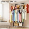 thumbnail image 1 of Industrial Grade 80" Heavy Duty Clothing Rack with 400 LBS Capacity, Black, 1 of 7