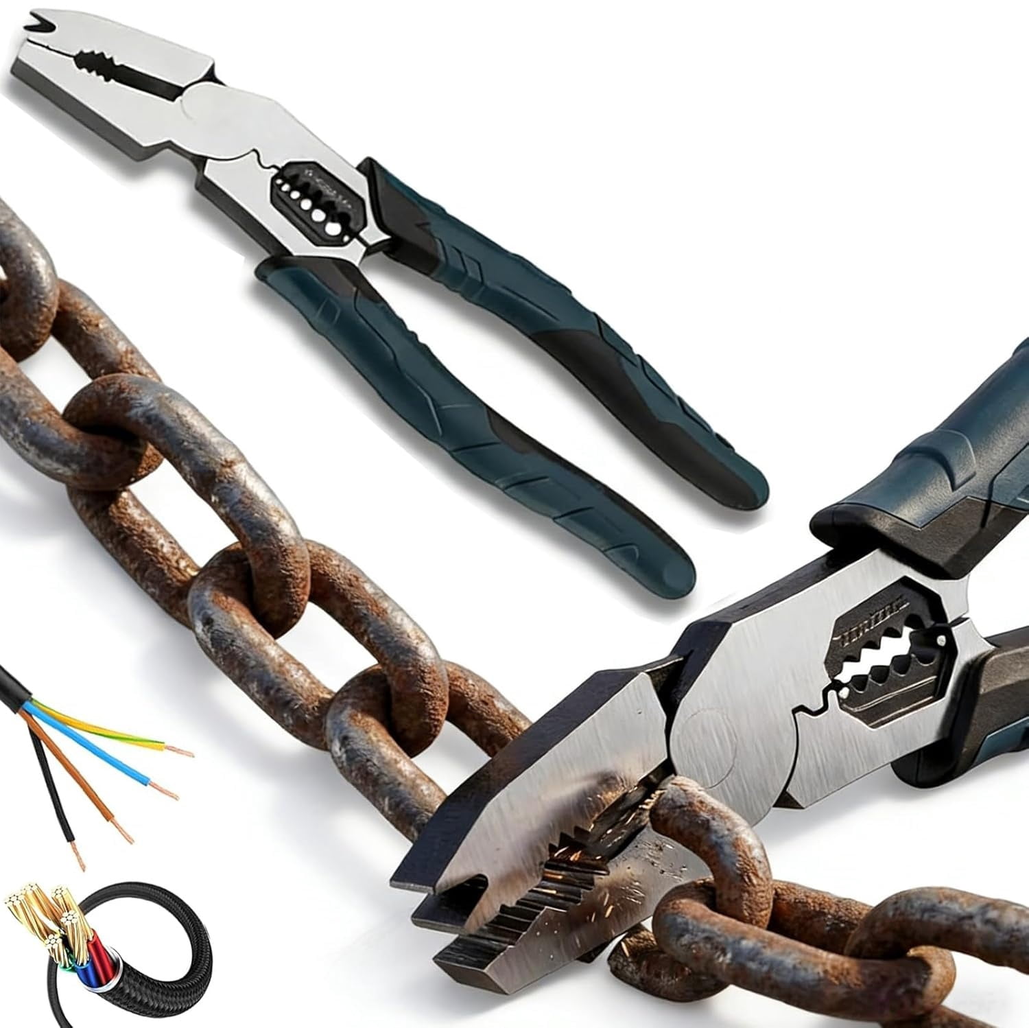 Industrial-Grade 9-in-1 Multi-Function Cutting Pliers - Nail Puller, Wire Cutter, Stripper, Crimper, Professional Tool for Home Repair(RL 1 PC)