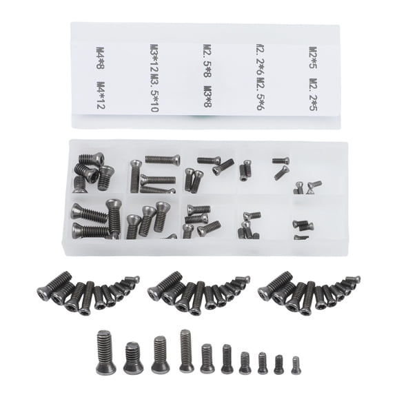 Industrial Grade Carbide Insert Fixing Screws Set M2 M2.2 M2.5 M3/ -M3.5 M4/ For CNC Lathe Tool Holders Metal Mounting Hardware 50 Pieces