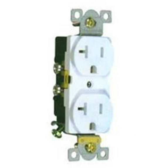 Industrial Grade Duplex Receptacle White 20A-125V