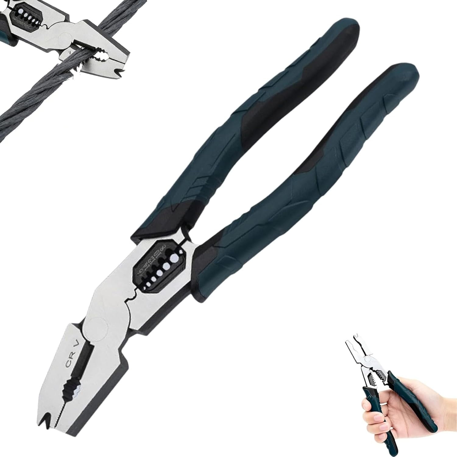 Industrial-Grade Multi-Function Cutting Pliers, Heavy-Duty Offset Industrial Multi-Function Wire Cutter-Compound Action Leverage, Industrial Chromium-Vanadium Steel Plier (1)