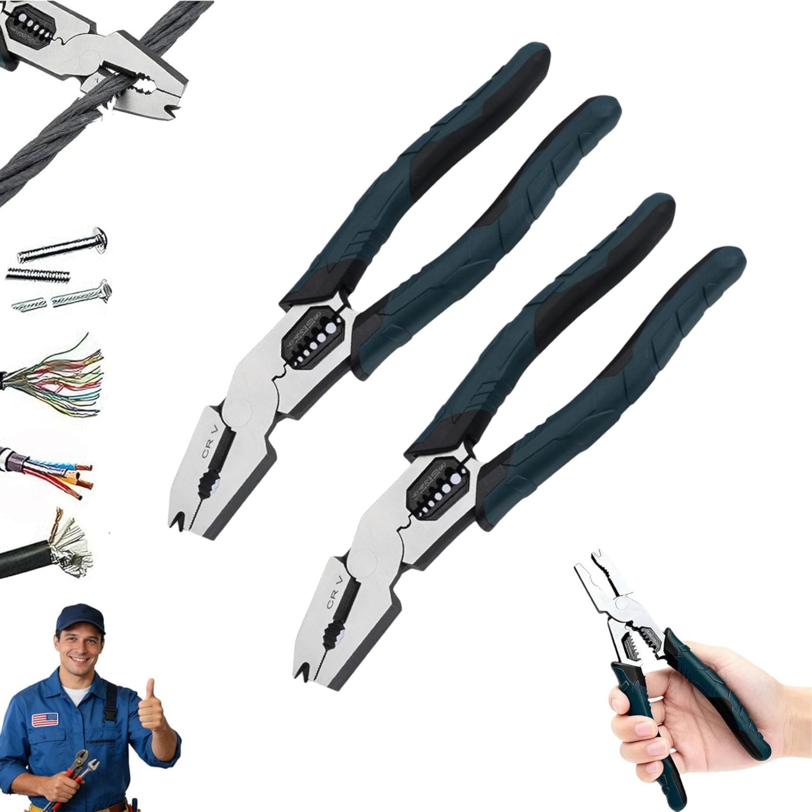 Multi Function Cutter Industrial-Grade Multi-Function Cutting Pliers, Heavy-Duty Offset ...