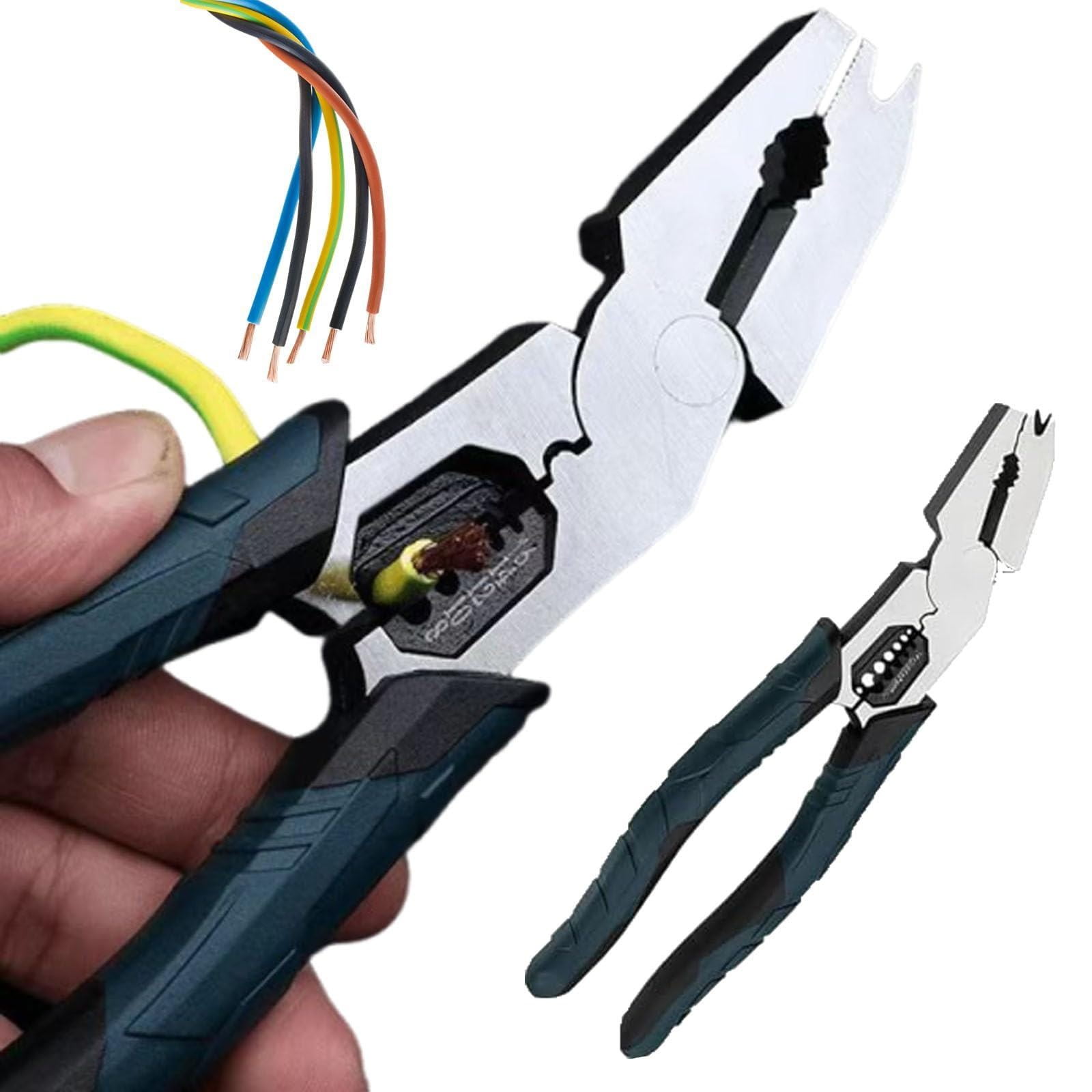 Industrial Grade Multi Functional Wire Cutter 9 In 1 Wire Stripper Tool with Soft Handle