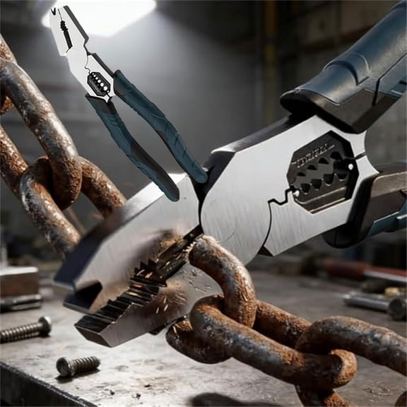 Industrial-Grade Multi-function Cutting Pliers, 9-in-1 Professional Tool with Compound Action Leverage for Home Repair & Precision Work