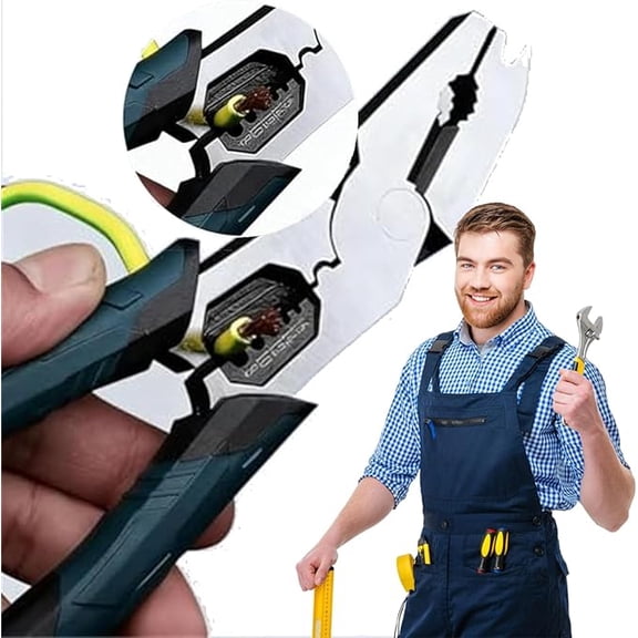 Industrial-Grade Multi-function Cutting Pliers - Heavy-Duty 9-in-1 Multi-functional Pliers Nail Puller with High-Leverage Design - Easily Cuts Through Thick Steel Wire Ropes, Iron Wires & Cables