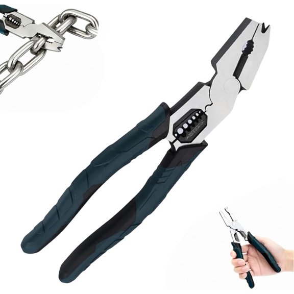 Industrial-Grade Multi-function Cutting Pliers - Heavy-Duty 9-in-1 Multi-functional Pliers Nail Puller with High-Leverage Design, Easily Cuts Through Thick Steel Wire Ropes, Iron Wires