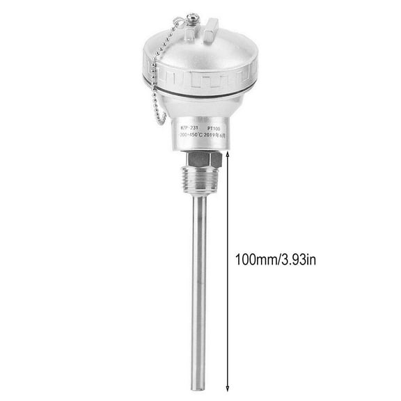 Industrial Grade PT100 For RTD Probe with 3/4 NPT Thread for Temperature Measurement in Manufacturing and Process Engineering (100mm)