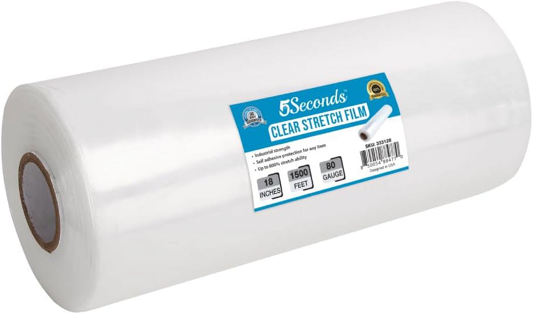 Industrial Grade (Pack of 1) 18" x 1500Ft Pallet Stretch Wrap Rolls