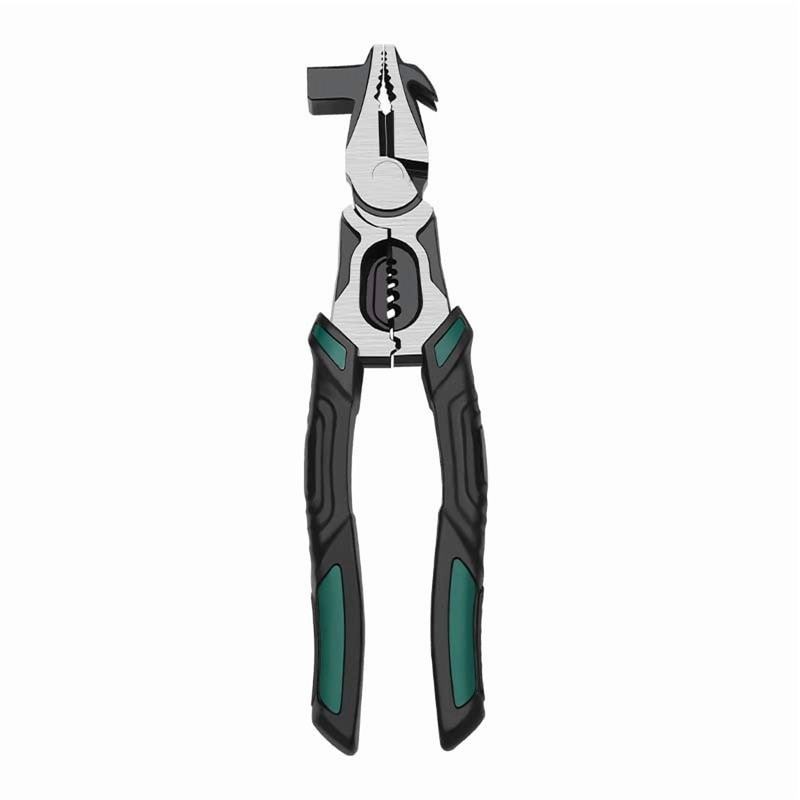 Industrial-Grade Pliers with Nail Puller, Multifunctional Electrical Wire Cutter Labor-Saving Flat Nose Tool Durable for Electricians DIY Handyman Tasks