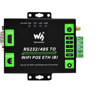 Industrial Grade Serial Server RS232/485 to WiFi and Ethernet, Modbus Gateway, MQTT Gateway, Metal Case, Wail-Mount and Rail-Mount Support with POE Function