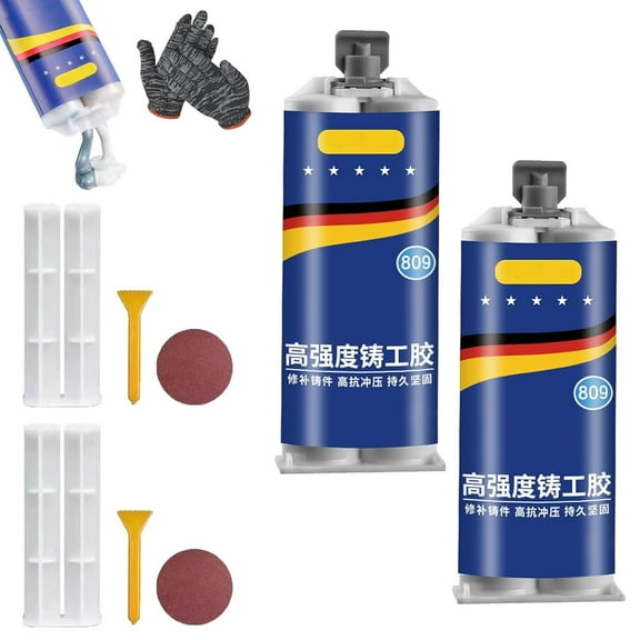 Industrial Grade Stainless Steel Casting AB Rubber, Strong Casters Glue, Metal Repair Glues, Casting Repair Glue, High Temperature Resistant Welding for Metal,Plastic, Ceramic, Wood