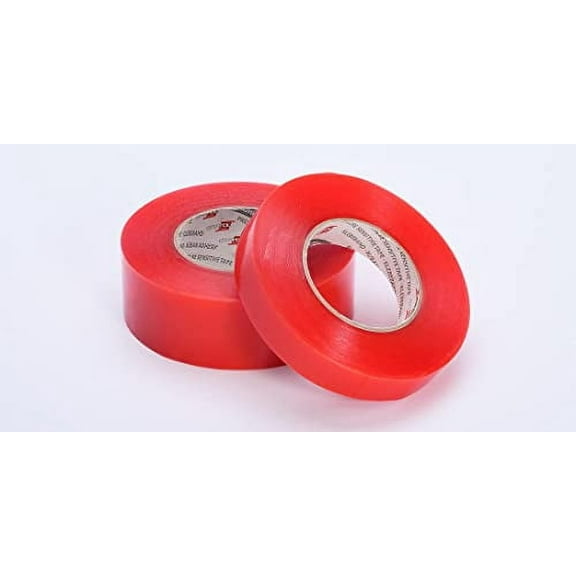 Industrial Grade Thin Double SidedRed Liner High Bond Super Clear Tape for Critical Bonding Applications Acrylic & Other Applications - 0.23mm Thick & 165 FT Long (0.23mm x 6" x 165 FT)