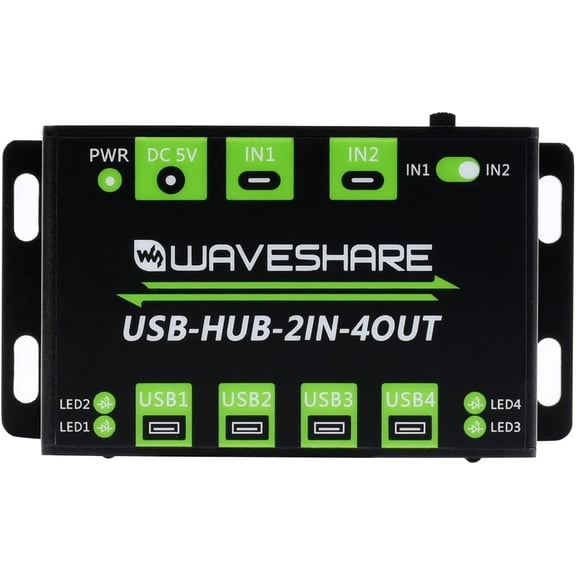 Industrial Grade USB HUB Extending 4X USB 2.0 Ports Switchable Dual Hosts Sharing USB Devices for Two Hosts Without Power Supply