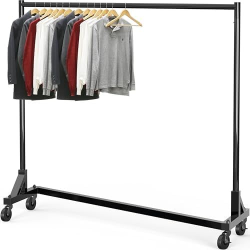 Industrial Grade Z-Base Garment Rack, 500lb Load with 62 Inches Extra ...