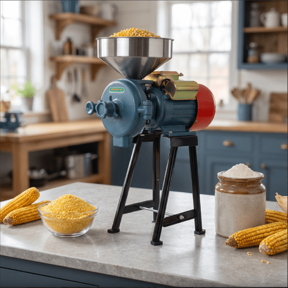 Industrial Grain Grinding Machine, Feed Grinder Mill, Cast Iron Grain Crusher 550W 155lbs/h for Farm Agriculture Livestock Feed Processing