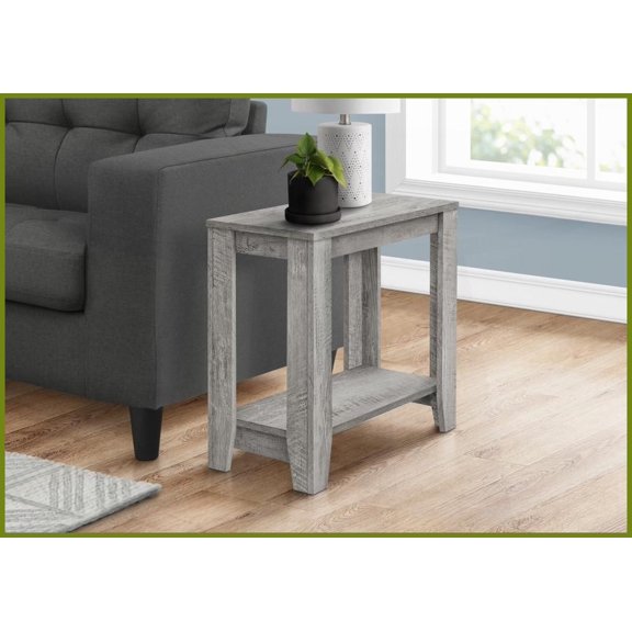 Industrial Grey Wood-Look Coffee Table, Two-Tier Modern Design with Thick Panels for Living Room Bedroom