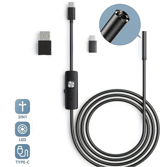 Industrial HD Endoscope, Semi-Rigid Flexible Camera Endoscope, Type-C Android Usage Examination Endoscope Single Lens (Multiple Lengths Available)
