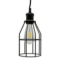 thumbnail image 1 of Industrial Hanging Pendant Light with Plug in Cord, Vintage Wire Cage Lamp for Kitchen Island Dining Room Farmhouse, 15 Cord with On Off Switch (Matte Black), 1 of 4