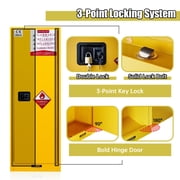 Industrial Hazardous Chemical Cabinet, Ventilated Design & 24 Gallon Capacity, Heavy Duty Steel, 23.22   64.96   23.22 in, Fire Resistant Storage Cabinet for Warehouse