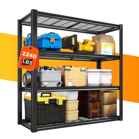 Industrial Heavy-duty 5-tier Metal Garage Shelving Unit, Adjustable Storage Shelves, Easy Assembly, Suitable For Garage