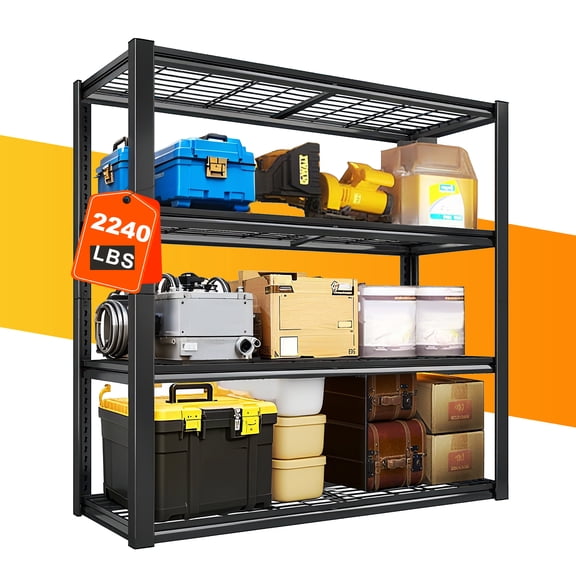 Industrial Heavy-duty 5-tier Metal Garage Shelving Unit, 72" High X 35.5" Wide X 16" Deep, 3500 Lbs Capacity, Adjustable Storage Shelves, Easy Assembly, Suitable For Garage