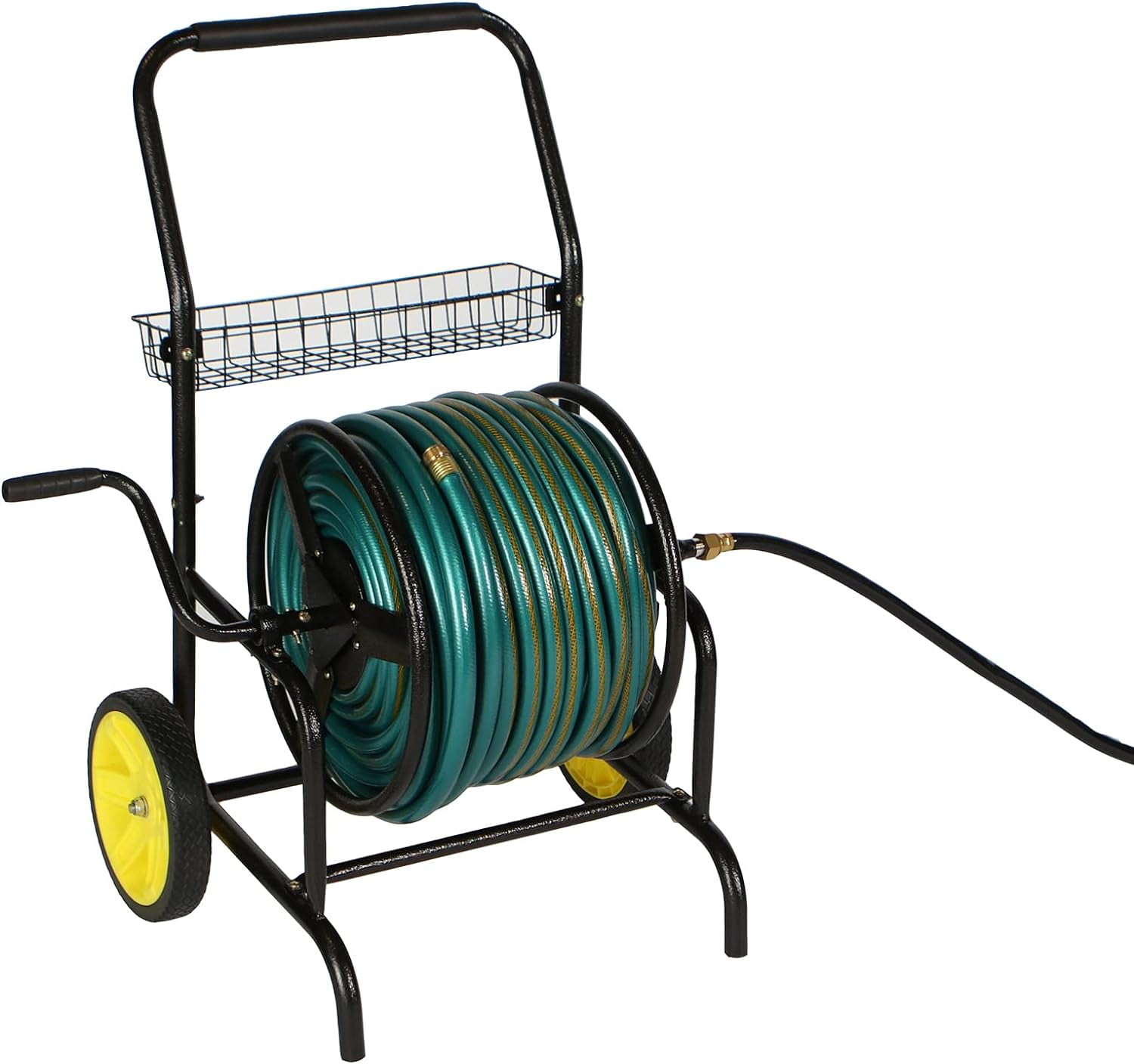 Industrial Hose Reel Cart With NoFlat Wheels, 400Ft Hose Capacity