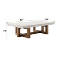 thumbnail image 1 of Industrial Inspired Coffee Table With Appealing Faux Concrete & Walnut Unique Cross Shape Base Finish Top, 1 of 2