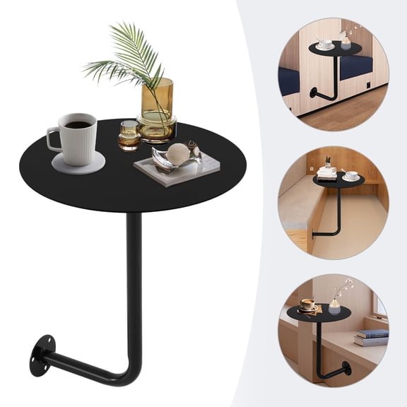 Industrial Iron Coffee Table, Durable Wall Mounted Bar Table, Modern Small Pub Table, Round Bistro Table