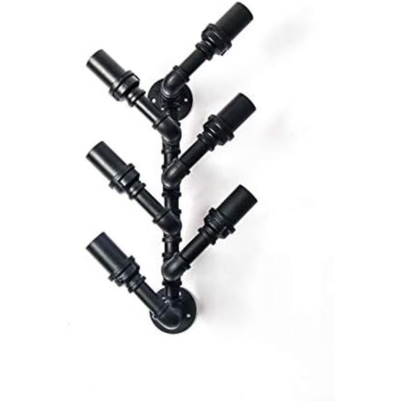 Industrial Iron Wall-Mounted Wine Rack for Kitchen Stylish Modern Bar Wine Rack (6 Slots)$$Home Decor, Kitchen, & Other