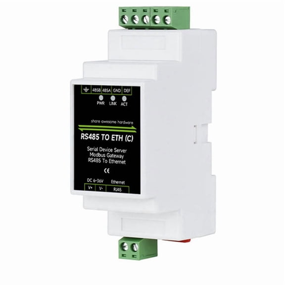 Industrial Isolated RS485 to ETH (C) RJ45 Converter Wall/Rail-Mount for Modbus for Reliable Data Communication