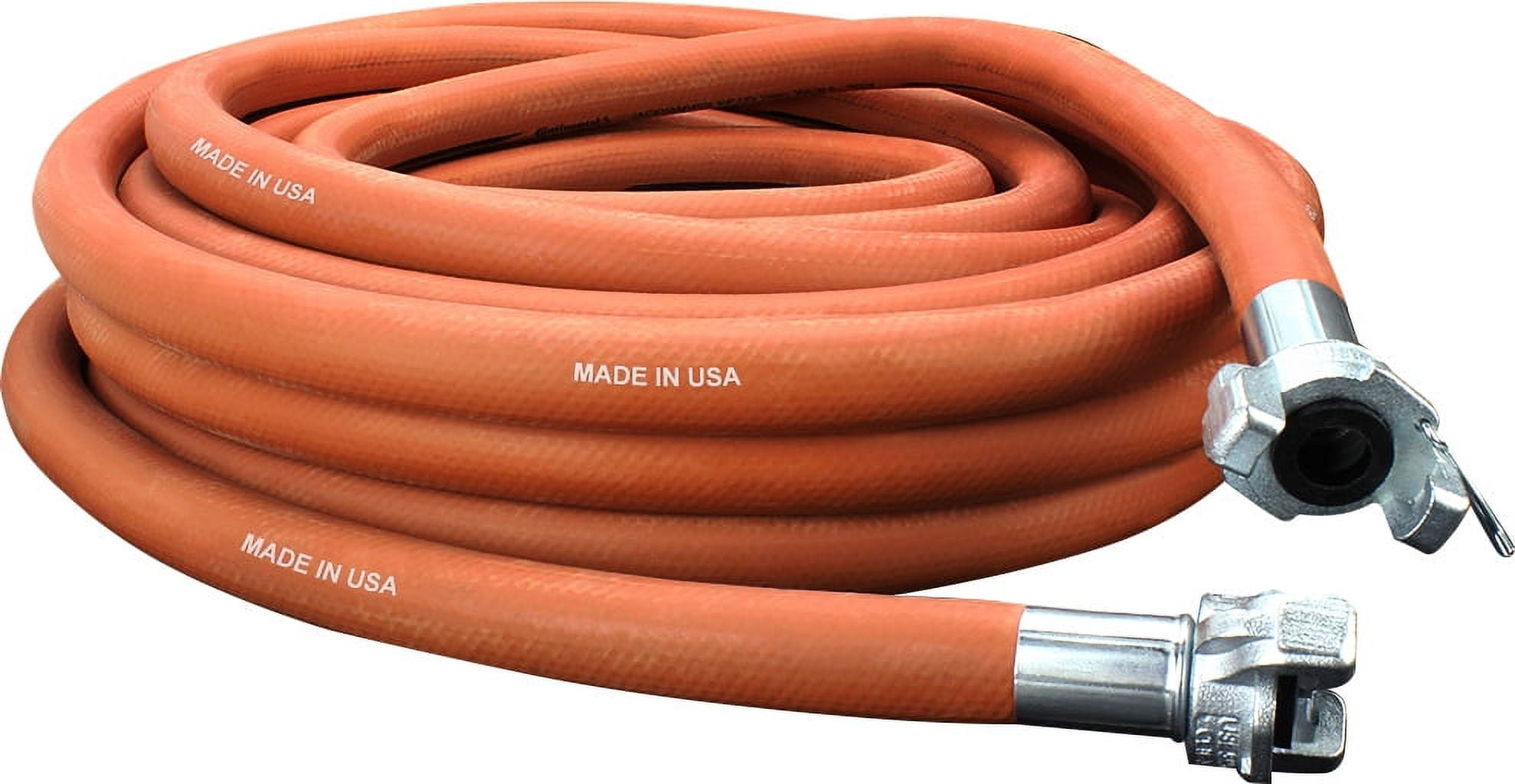 Industrial Jackhammer 50’ Rubber Air Hose with ¾” Universal coupler