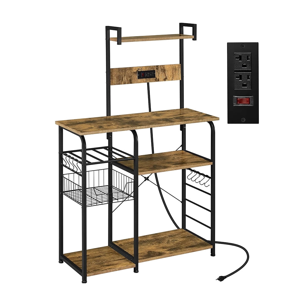 Industrial Kitchen Baker's Rack with Power Outlet, Utility Storage ...