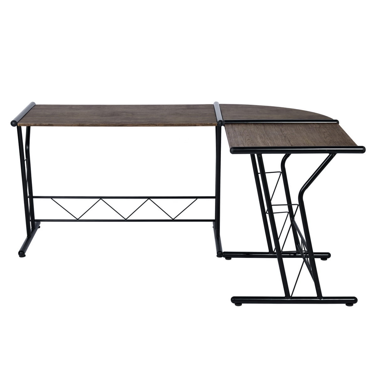 Industrial L-Shaped Desk, Corner Computer Desk PC Laptop Study Table ...