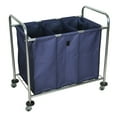 thumbnail image 1 of Industrial Laundry Cart With Steel Frame & Navy Canvas Bag With Dividers, 1 of 3