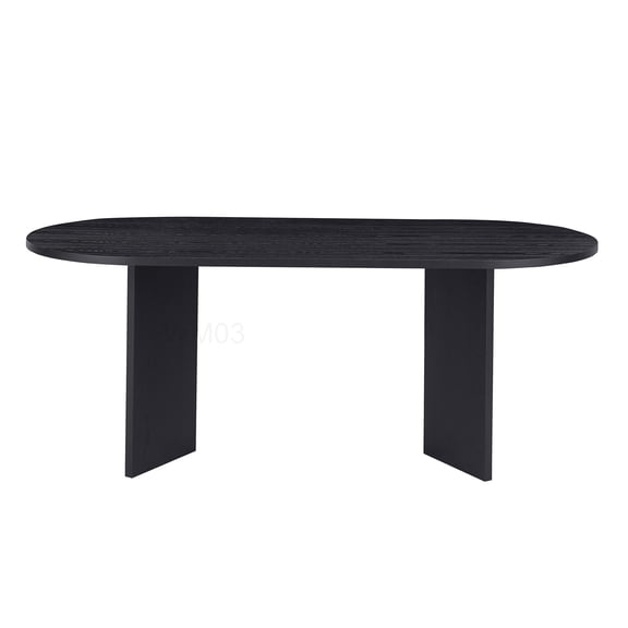 Industrial MDF Dining Table in Black, Compact Kitchen Table for Small Spaces with Easy Assembly