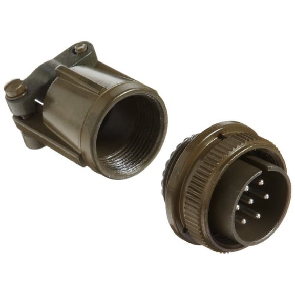 Industrial MS3106E16S-1P Circular Connector Pin, Environmental Resisting, Threaded Coupling, Solder Termination, Straight Plug, 16S-1 Insert Arrangement, 16S Shell Size, 7 Contacts$$Electrical