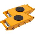 thumbnail image 1 of Industrial Machinery Mover Machine Dolly Skate,12T 26400lbs Heavy Duty Capacity Cargo Trolley Mover, 8 Steel Rollers Cap 360 Degree Rotation, Yellow,2PCS, 1 of 5