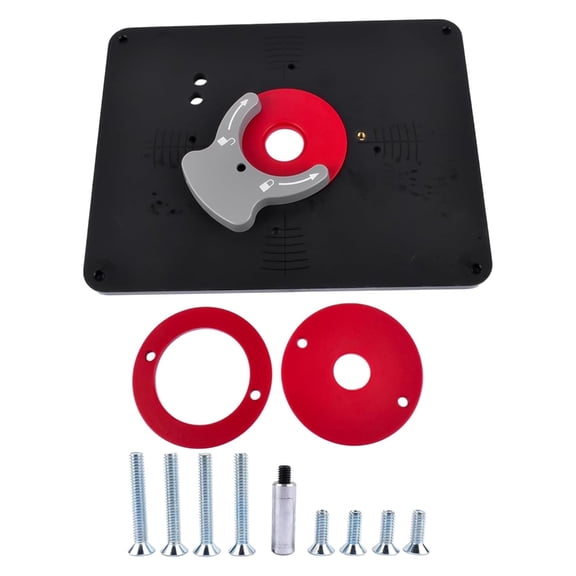 Industrial Metal Router Insert Plate Set Predrilled Holes Enhances Precisions Cutting Stability in Workshops Supports