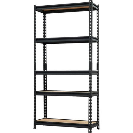 Industrial Metal Storage Shelves, 5 Tier Adjustable Garage Shelving Rack, 2000 lbs Capacity for Pantry and Storage Organization, 30 x 12 x 60 Inch