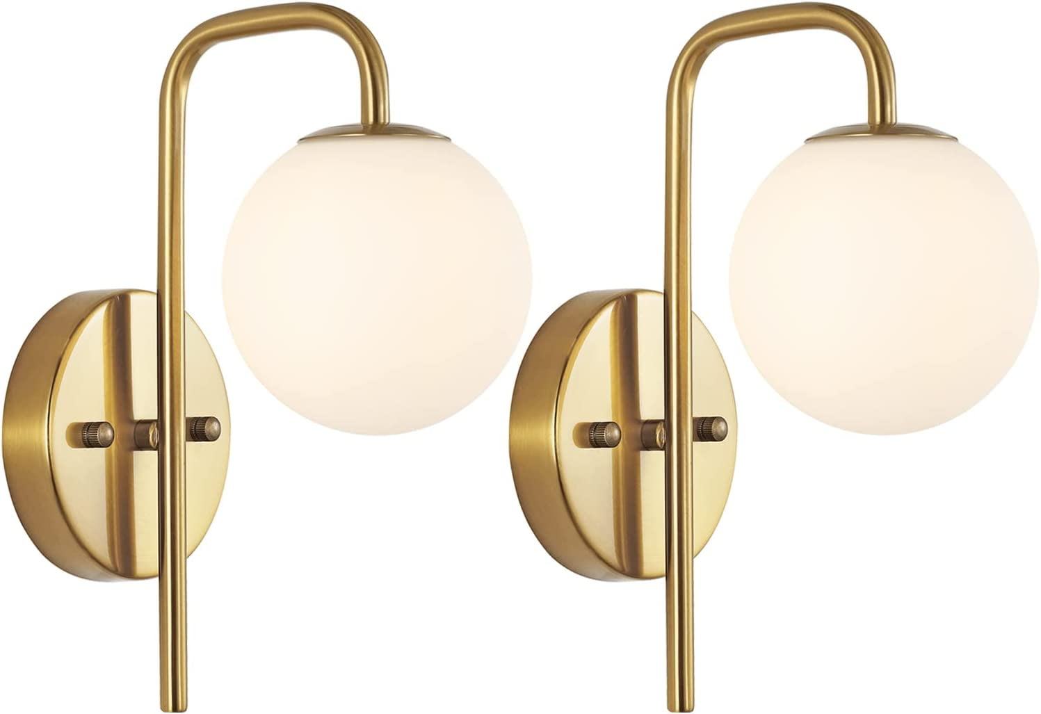 Industrial Mid Century Globe Wall Sconce Set of 2 Modern Bathroom