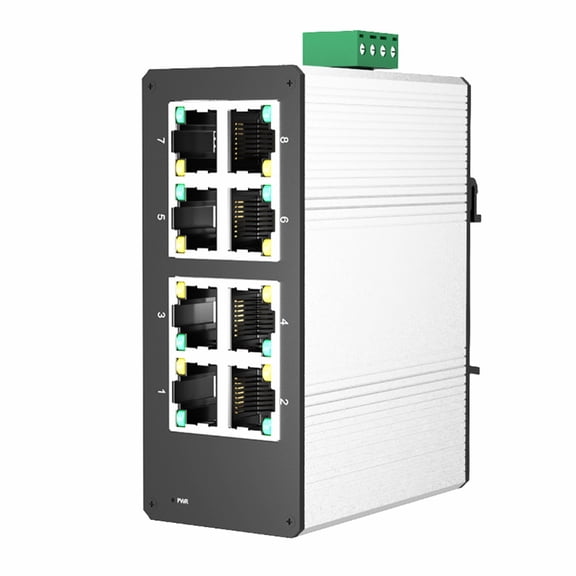Industrial Mini 8 Port Gigabit Ethernet Switches Aluminum Shell Din Rail Mount PoE Switches For Tight Space