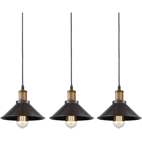 Industrial Mini Oil Rubbed Bronze Pendant Light With Umbrella Shade 3 Pack