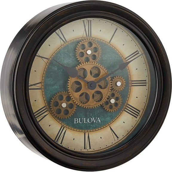 Industrial Motion Wall Clock, 12.8, Aged Black (C4833)